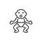 Little baby in diapers line icon.