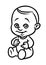 Little baby kid boy overalls character cartoon coloring page