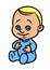 Little baby kid boy overalls character cartoon illustration