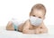 Little baby in medical mask