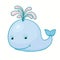 Little baby whale cartoon funny isolated toy