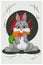 A little bad gray rabbit killing the carrot dark themes animal illustration