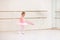 Little ballerina at ballet class