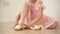 Little ballerina in pink dress