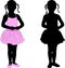 Little ballerina posing silhouette