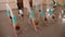 Little ballerinas training. Children are engaged in ballet at the dance school