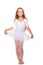 Little ballet dancer on a white