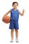 Little basketball player making a thumb up gesture
