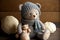 little bear in hat and scarf cute kits knitted toys