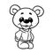 Little bear teddy jacket character smile illustration cartoon coloring