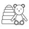 Little bear teddy with pile blocks colors