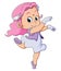 The little beautiful girl is doing the ballet dance with the happy expression