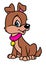 Little beautiful happy puppy animal character cartoon