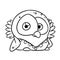 Little beautiful owl character animal fantasy illustration cartoon contour coloring
