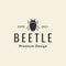 Little beetle black vintage logo design vector graphic symbol icon sign illustration creative idea