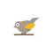 Little bird. Flat color icon. Animal vector illustration