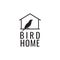 Little bird with home cage logo design vector graphic symbol icon sign illustration creative idea