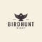 Little bird night flying hunt logo design vector graphic symbol icon illustration creative idea