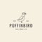 Little bird puffin hipster logo design