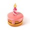 Little birthday cake 3d icon