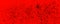 Little black blobs on red background banner