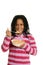 Little black girl enjoying bowl of cereal