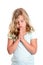Little blond girl praying