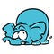 Little blue elephant scared cartoon