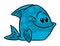 Little blue fish kind character marine cartoon illustration