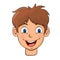 Little boy avatar head face cartoon design isolated on white background