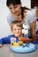 Little boy with birthday cake