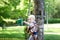 Little boy at a canopy tour