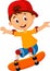 Little boy cartoon skateboarding