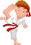Little boy cartoon training karate