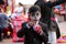 Little boy celebrating Halloween, dressed for Halloween party in the city of Cusco, Peru