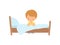 Little Boy Character Praying Beside his Bed Vector Illustration