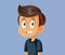 Little Boy Cringe Face Vector Cartoon