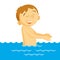 Little boy dives into the water Vector