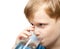 Little boy drink cold water
