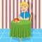 Little Boy Eating Meal Vector Illustration