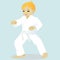 Little boy is engaged in karate