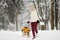 Little boy enjoying a sleigh ride