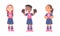 Little boy and girls soccer players in sports uniform cartoon vector illustration