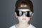 Little boy.Hip-Hop Style. fashion children.handsome in sunglasses.Young Rapper