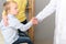 Little boy with his mother at paediatrician on consultation