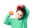 Little boy holding fresh fruits promoting healthy eating
