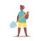 Little Boy Holding Shovel, Child Single Character Gardening, Digging, African Baby Planting Tree or Playing with Sand