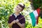 Little boy with hungarian flag