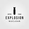 Little boy nuclear bomb logo vector icon illustration