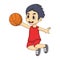 Little boy playing basketball cartoon